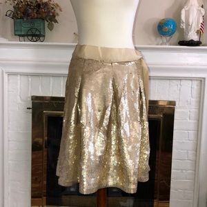🌹J crew gold sequin skirt Sz Small